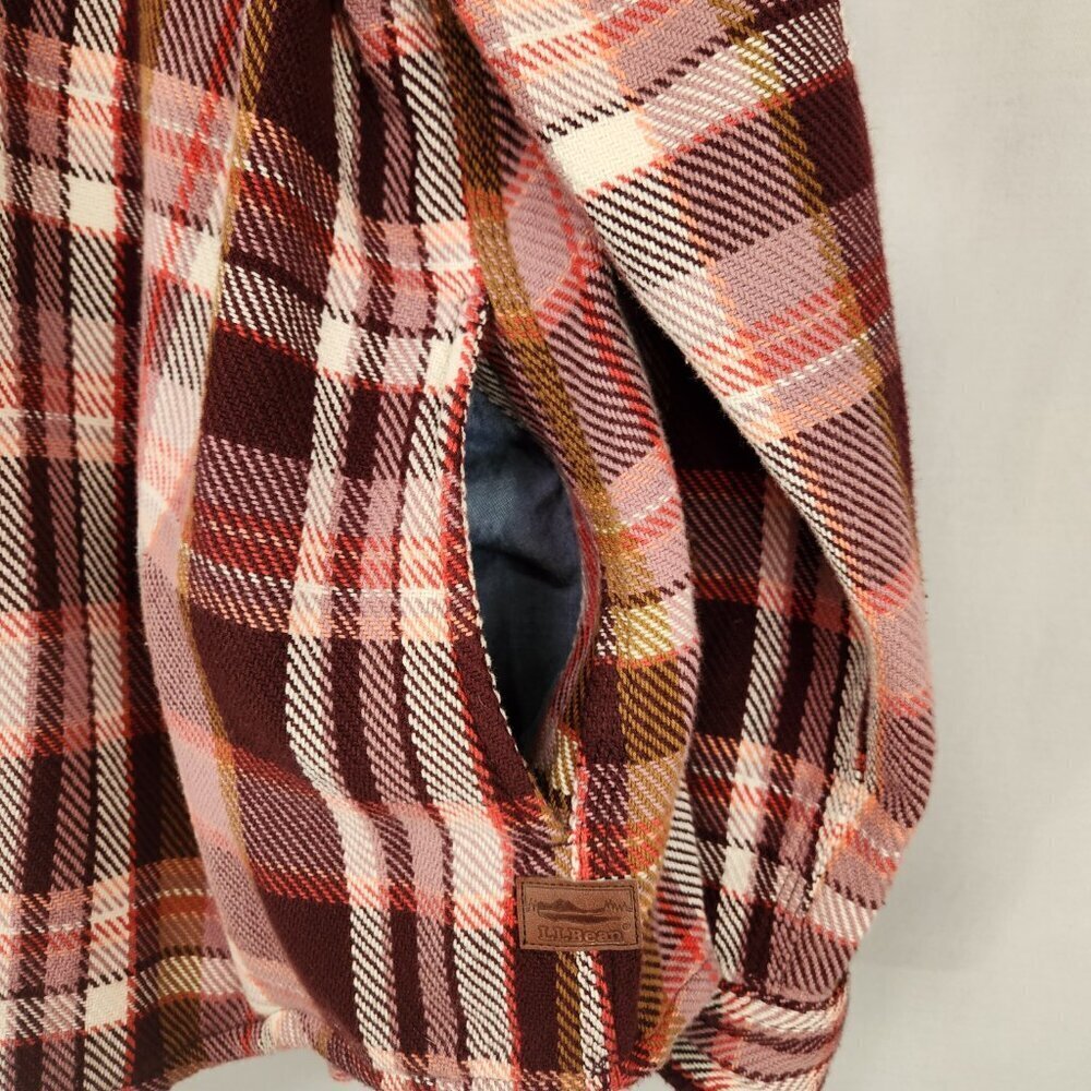 L.L. Bean Women's 912 Overshirt Plaid Shacket Women's L Purple Button Up Shirt - Picture 10 of 10